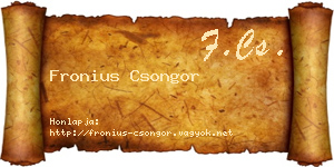 Fronius Csongor névjegykártya