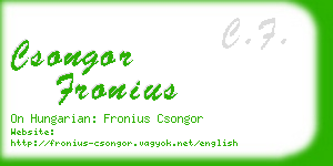 csongor fronius business card